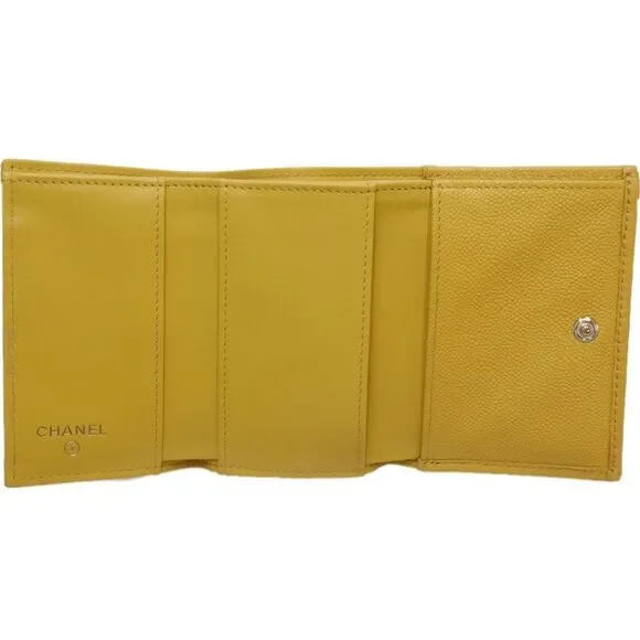 CHANEL Authentic Yellow Caviar Leather Wallet - Picture 6 of 10